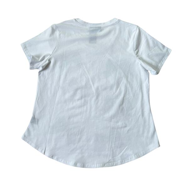 Joei and I White Ribbons Sequins T-shirt Women Size Large NWT | 19-35 - Picture 2 of 7
